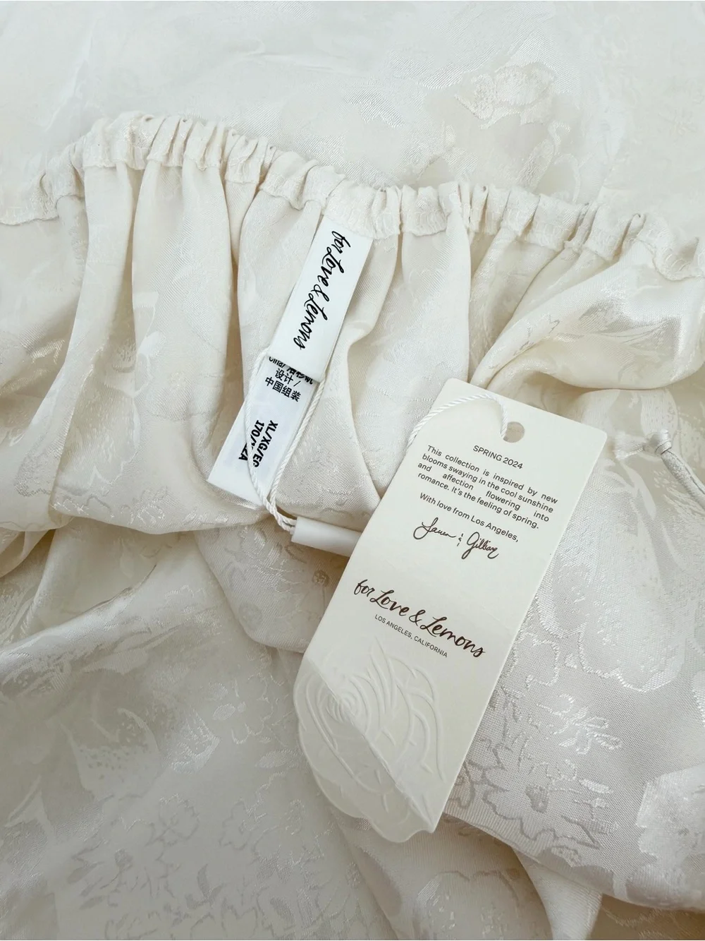 For Love & Lemons White Festival Cutout Rose Dress
